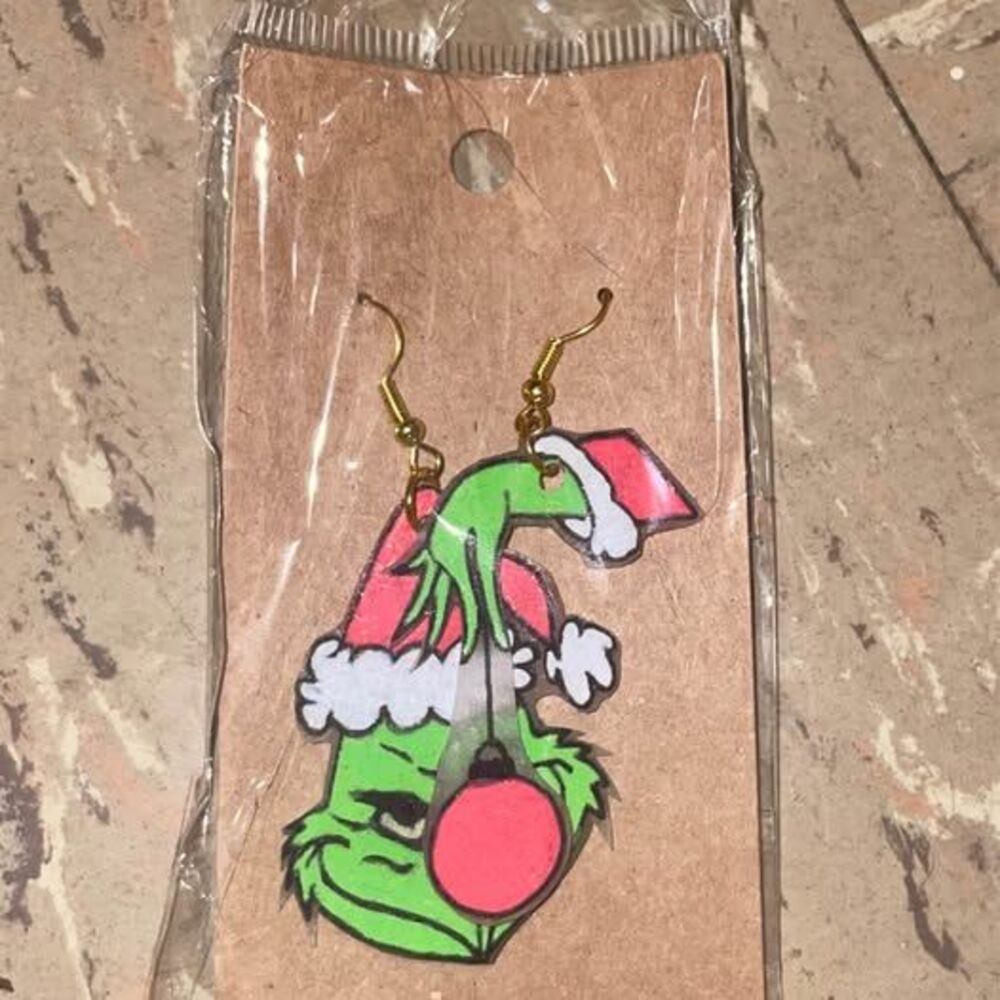 Handmade Grinch earrings